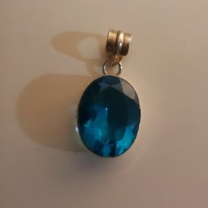 Silver and blue Topaz Pendant